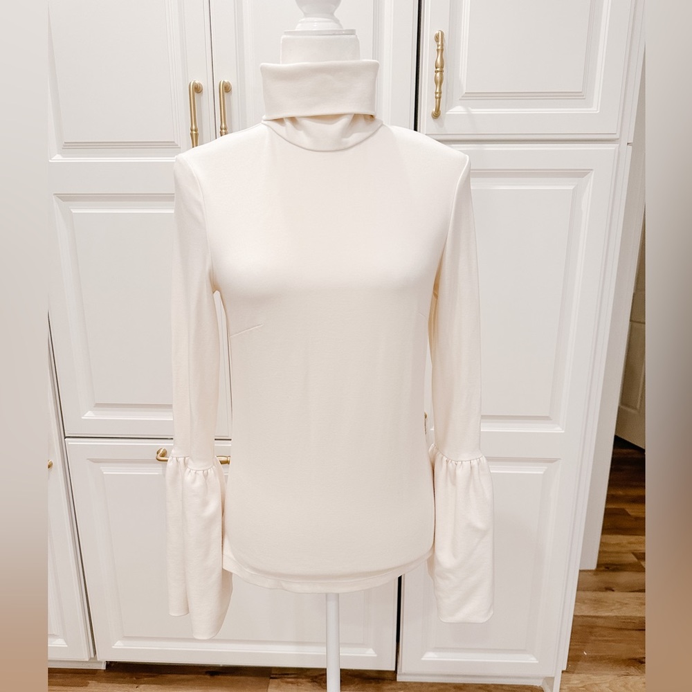 Torn by Ronny Kobo Ivory Belle Sleeve Turtleneck